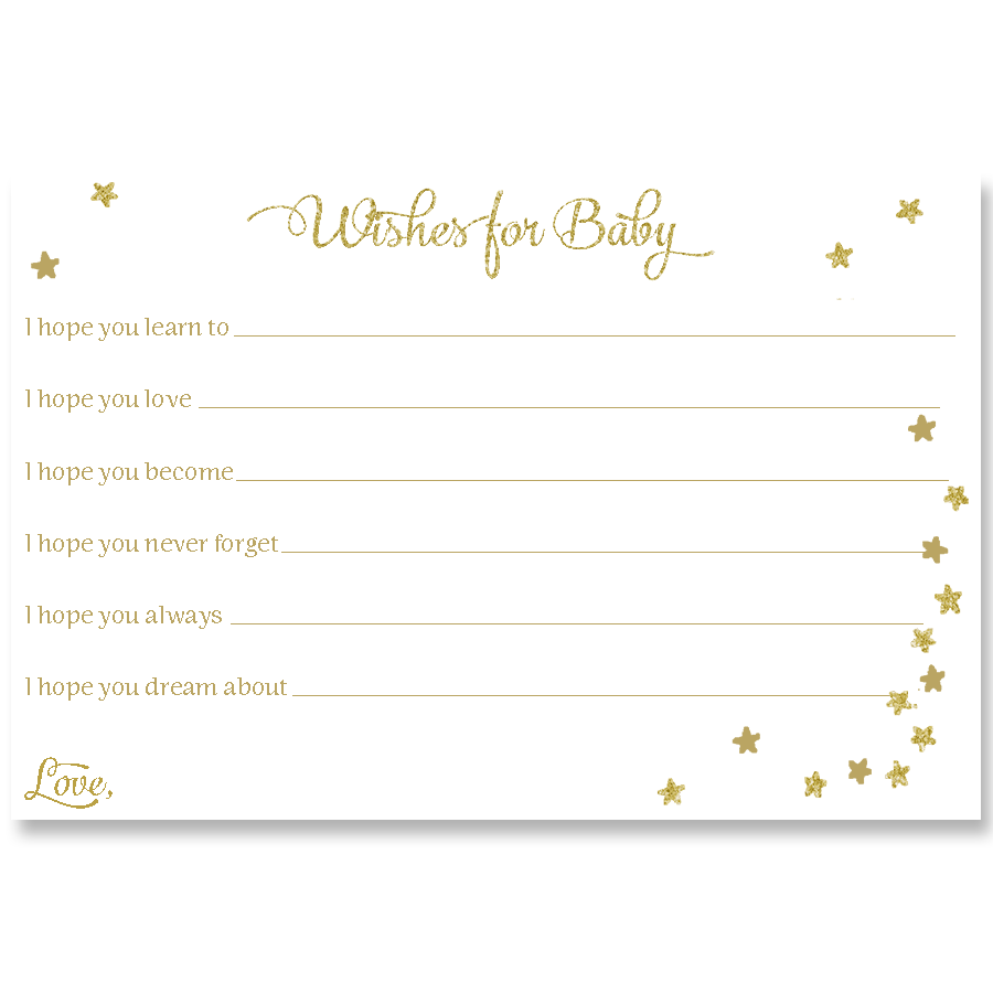 Twinkle Stars Glitter and Gold Wishes Card