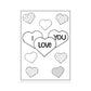 Valentine's Day Coloring Cards Set of 12