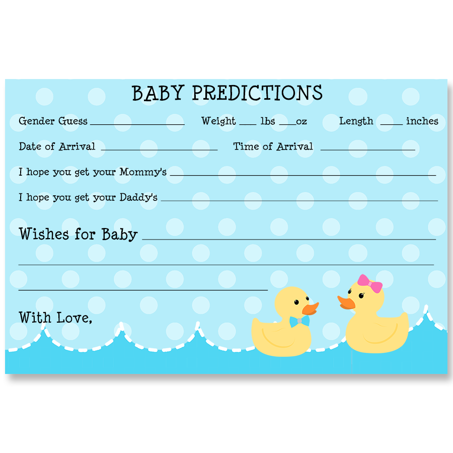Waddle It Be Gender Reveal Predictions Card