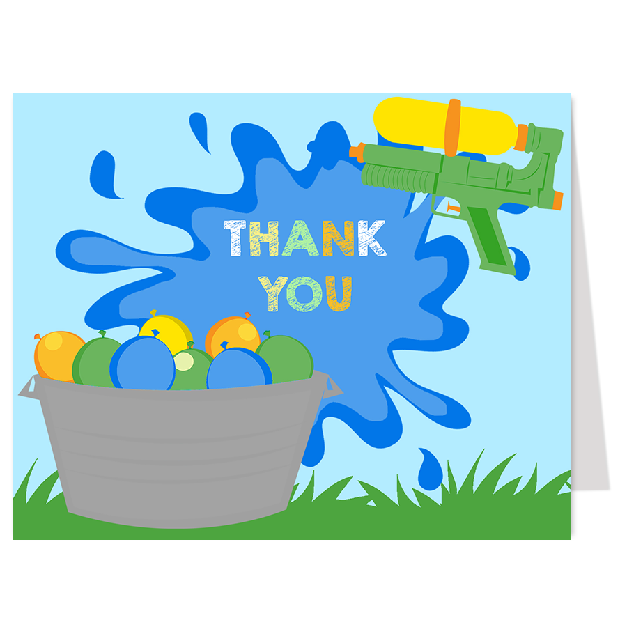 Water Bash Thank You Card