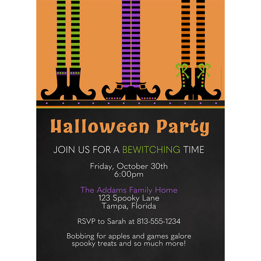 Witchy Poo Halloween Party Invitation