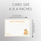 Fox Baby Shower Advice, Predictions, Wishes Card