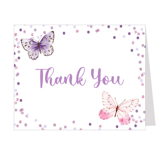 Butterfly Birthday Thank You Card
