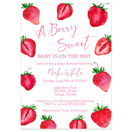 Strawberry Baby Shower Invitation