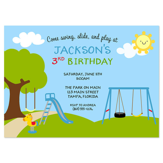 Playground Birthday Party Invitation