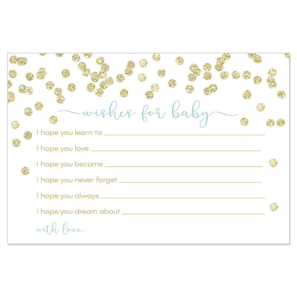 A Brunch for Baby Gold Baby Shower Wishes Card