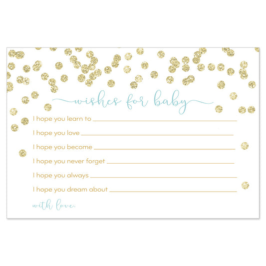 A Brunch for Baby Gold Baby Shower Wishes Card