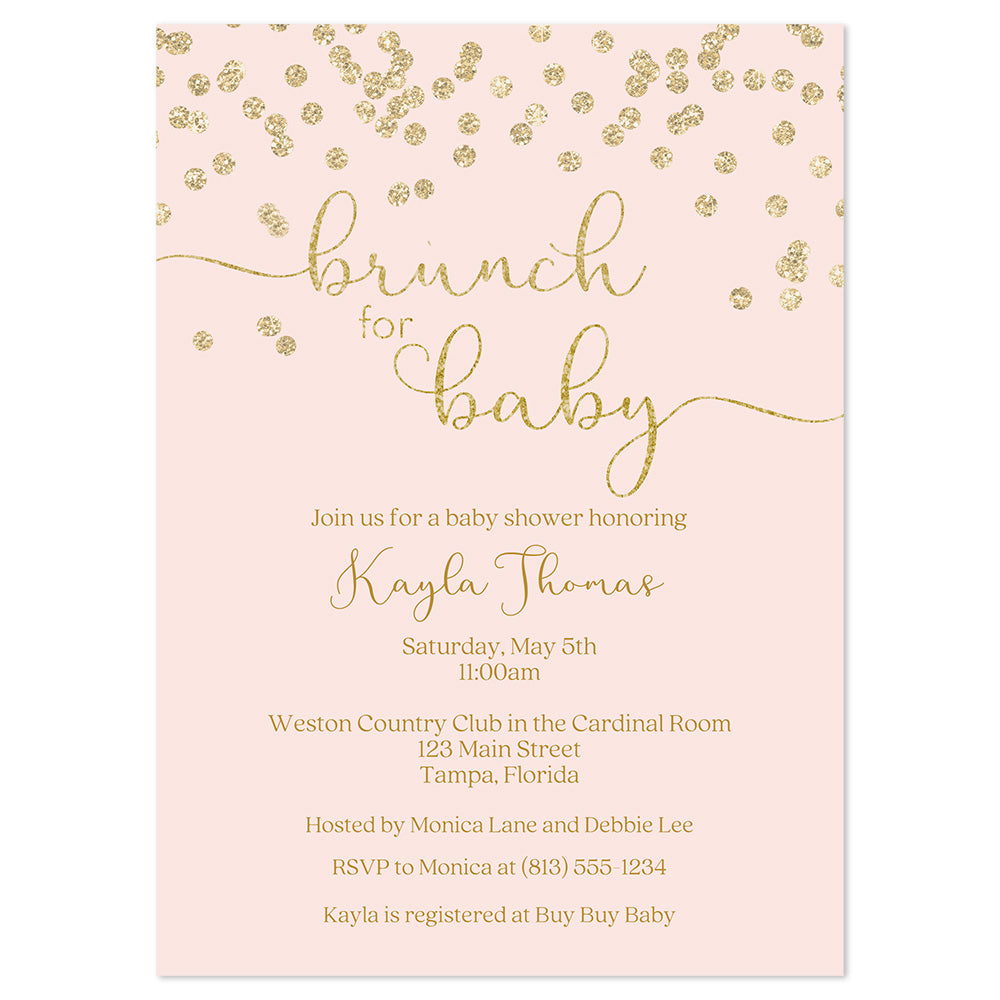 Brunch for Baby Pink Invitation