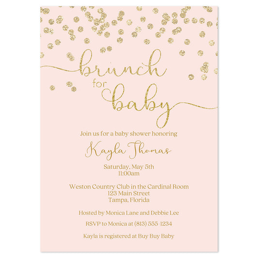 Brunch for Baby Pink Invitation