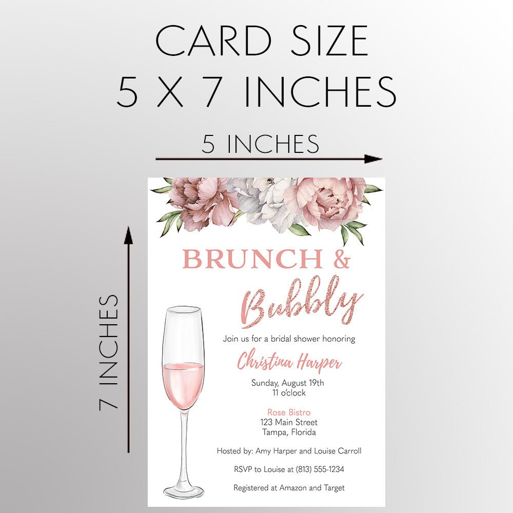 Brunch & Bubbly Bridal Shower Invitation