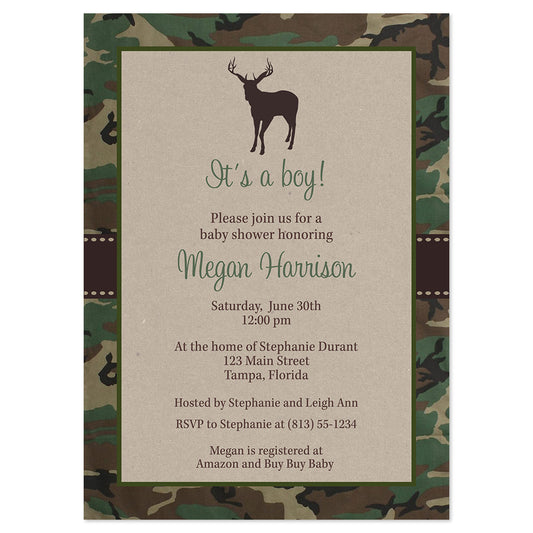 Camo Baby Shower Invitation