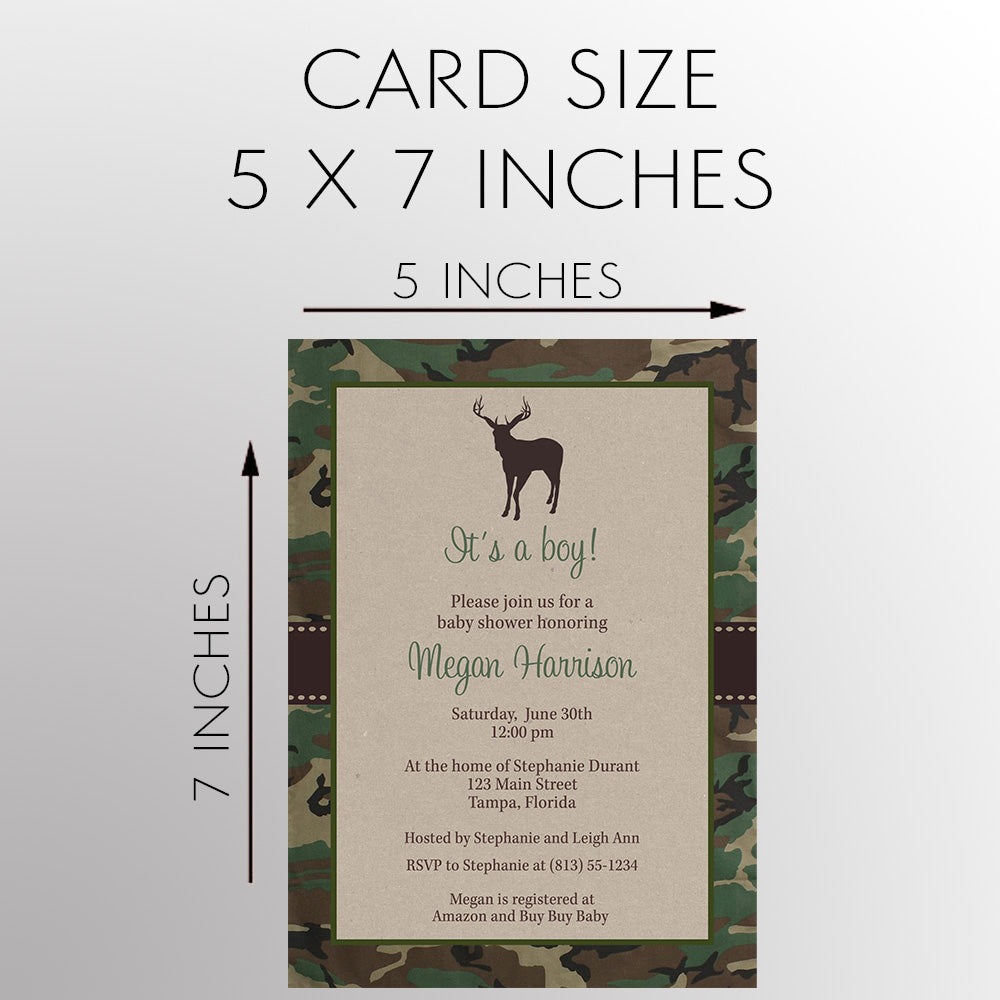 Camo Baby Shower Invitation