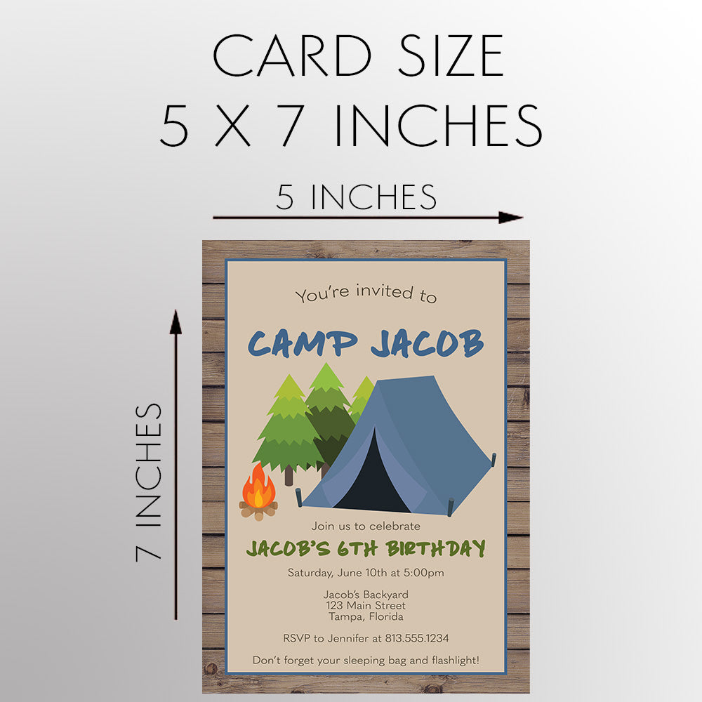 Camping Birthday Invitation