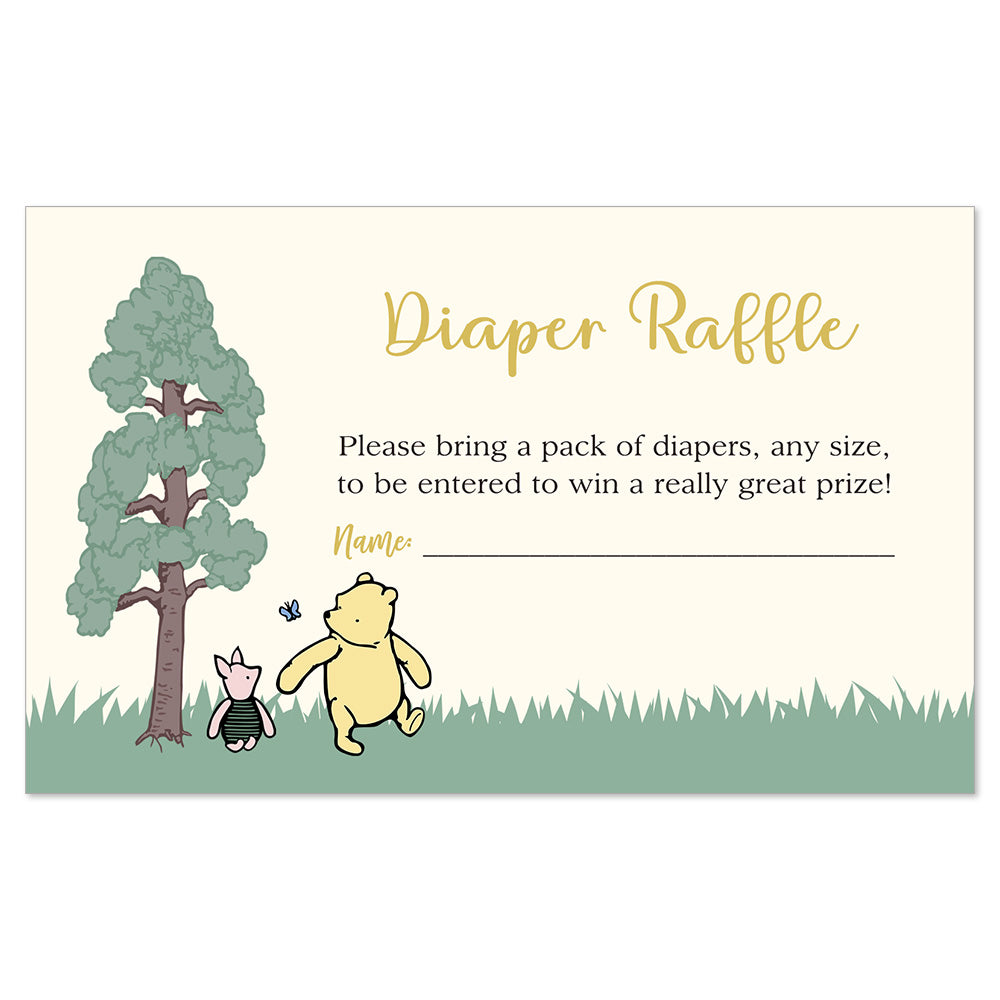 Winnie the Pooh Diaper Raffle Ticket