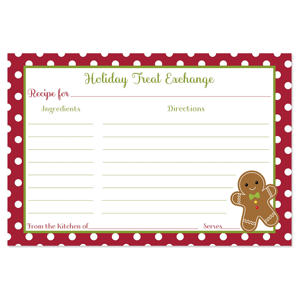 Polka Dot Christmas Recipe Card