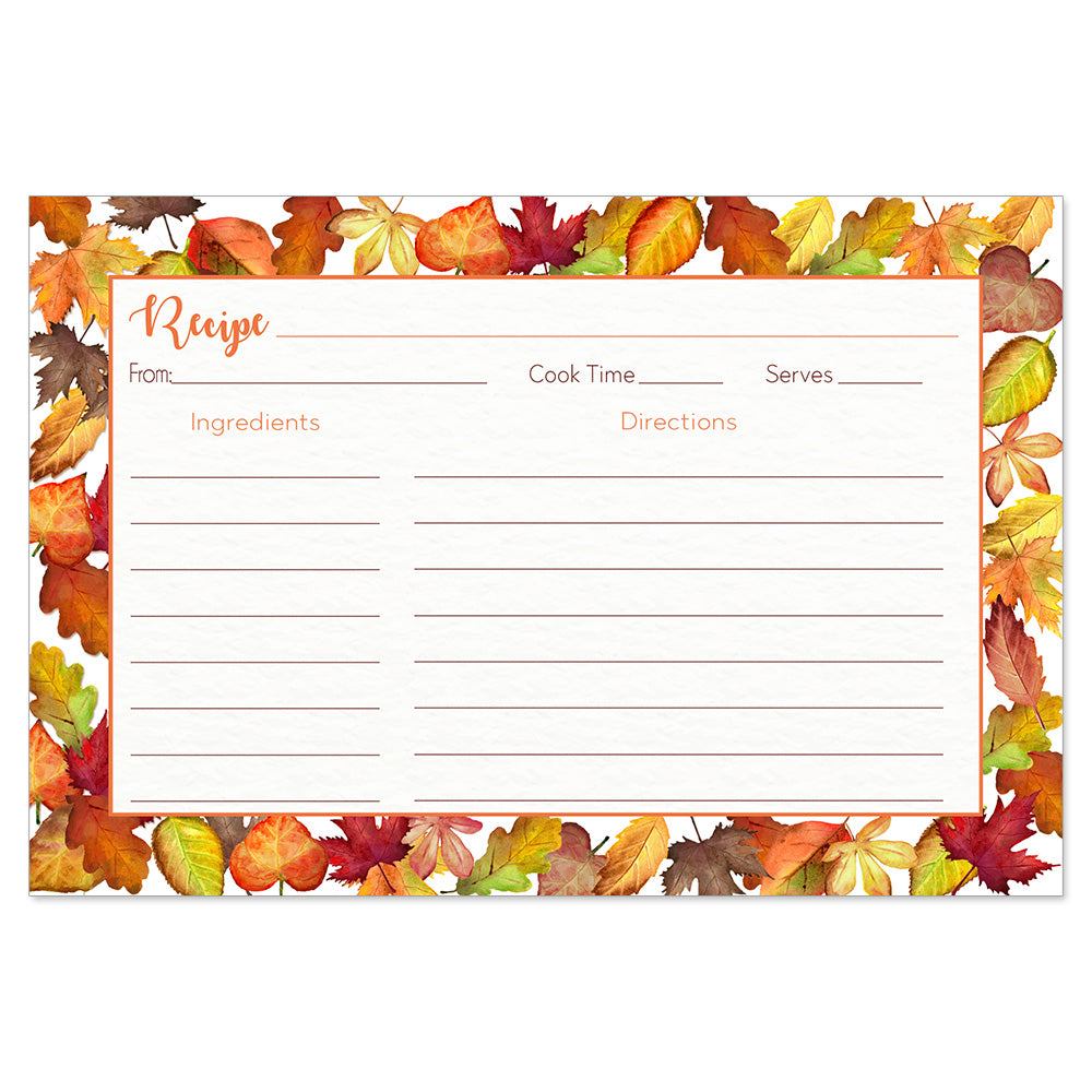 Falling for Autumn Bridal Shower Recipe Card