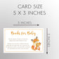 Fox Baby Shower Bring a Book Insert