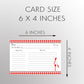 Red Gingham Recipe Card