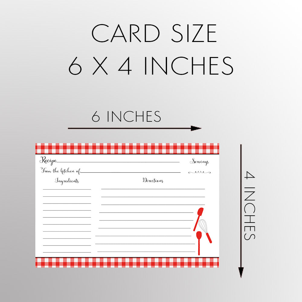 Red Gingham Recipe Card