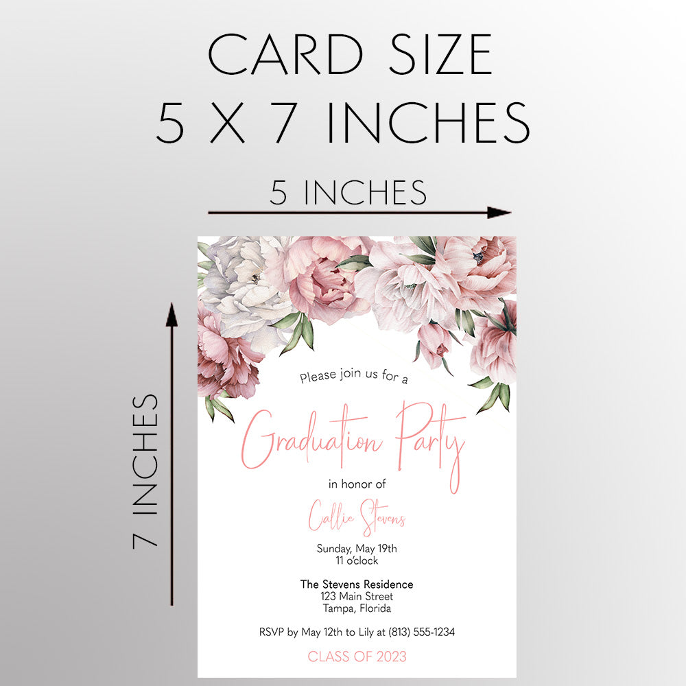 Floral Graduation Invitation