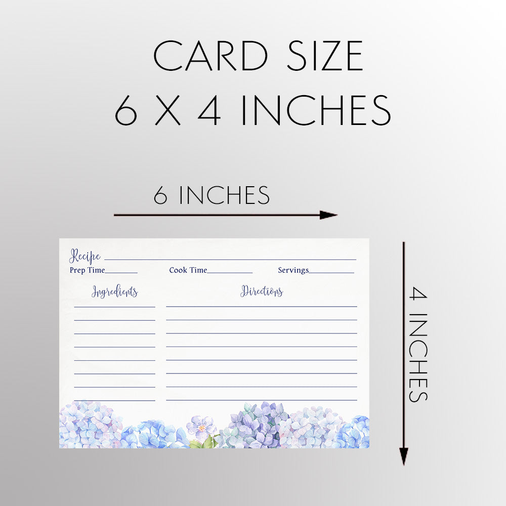 Hydrangea Blue Recipe Card