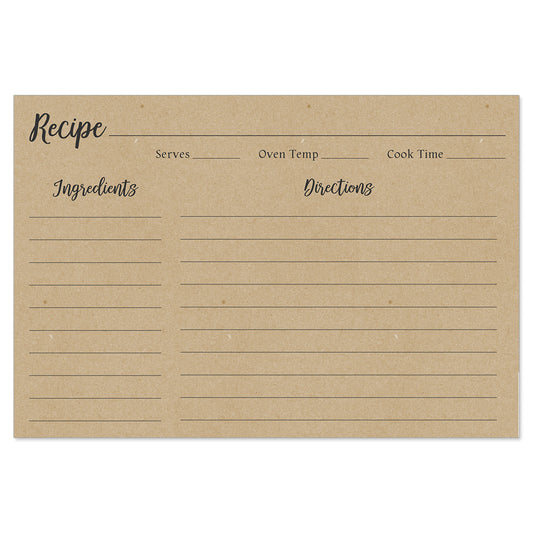 Simply Stated Recipe Card, Kraft