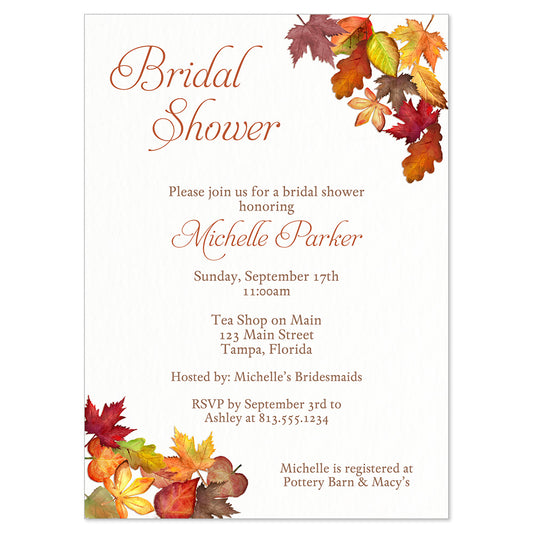 Falling For Autumn Bridal Shower Invitation