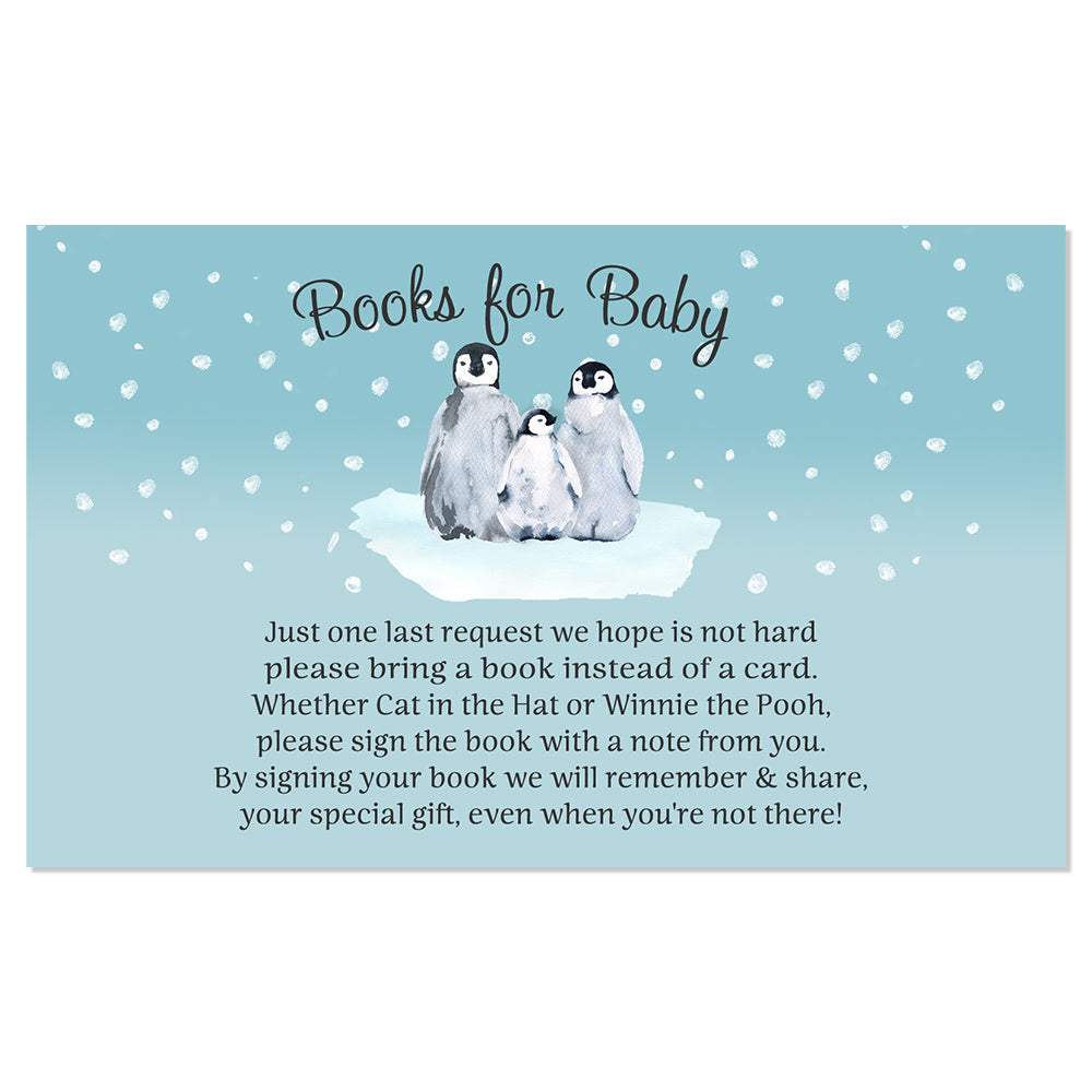 Little Penguin Baby Shower Book Insert