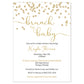 A Brunch for Baby Gold Baby Shower Invitation