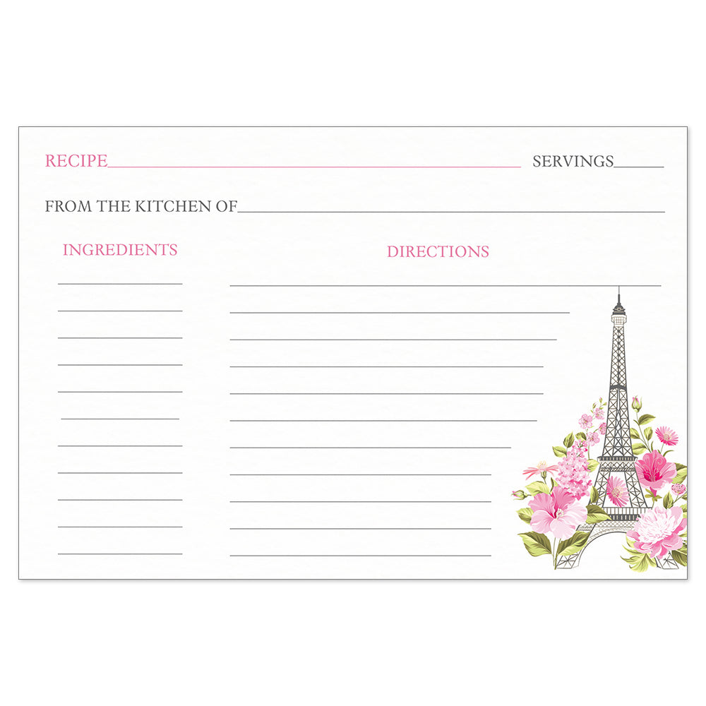 Paris Love Story Recipe Card