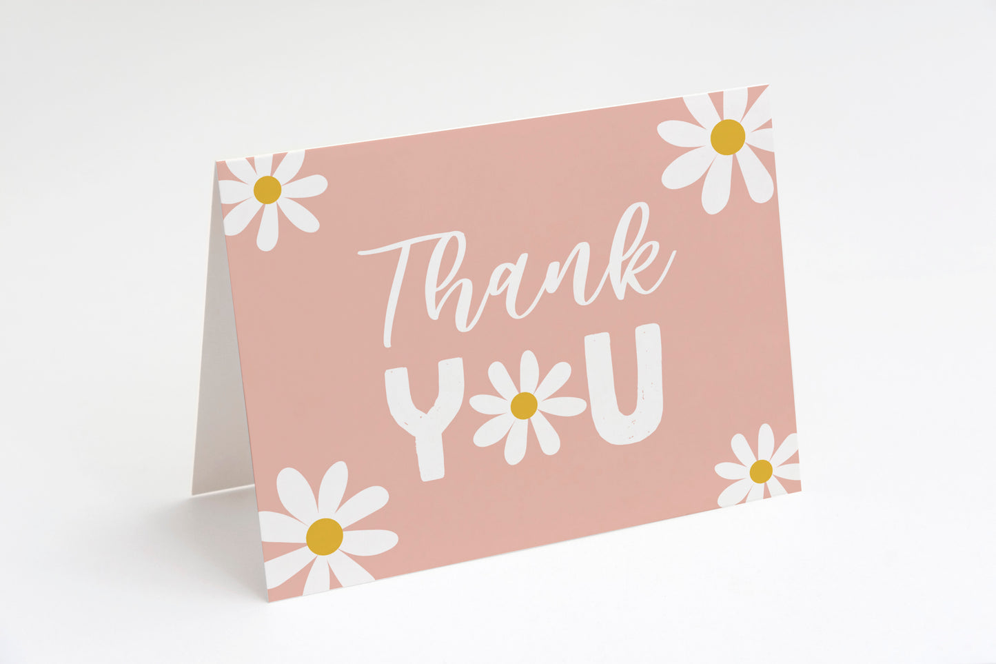 Pink Daisy Thank You Card