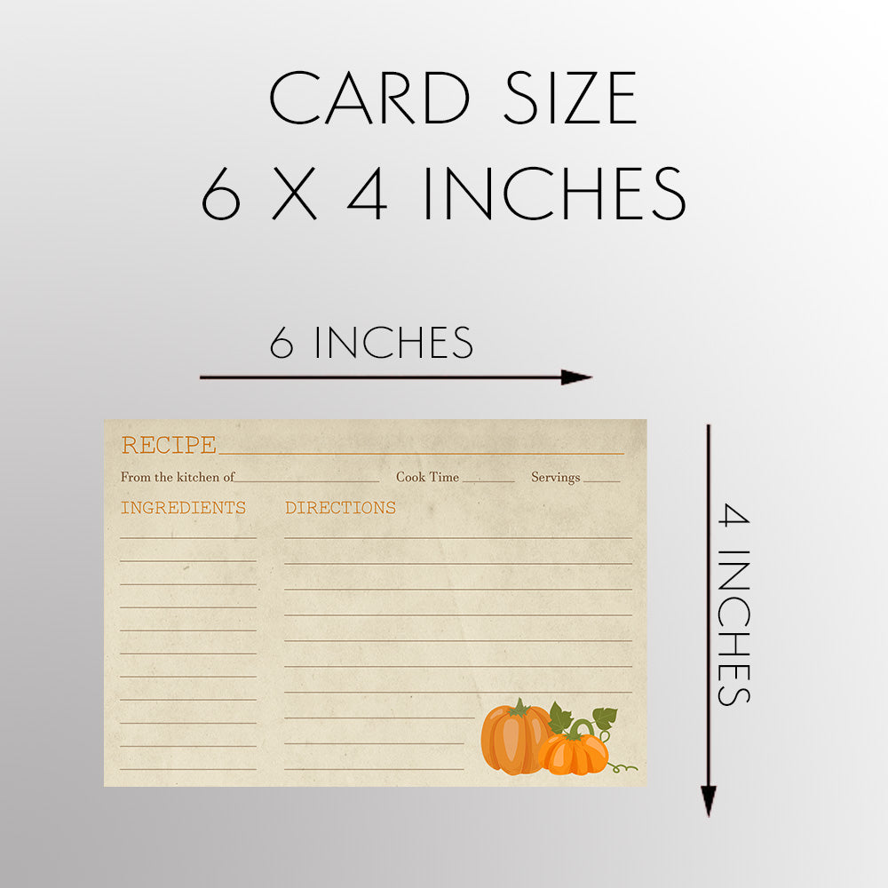 Pumpkin Harvest Recipe Cards