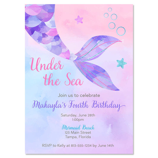 Mermaid Birthday Invitation