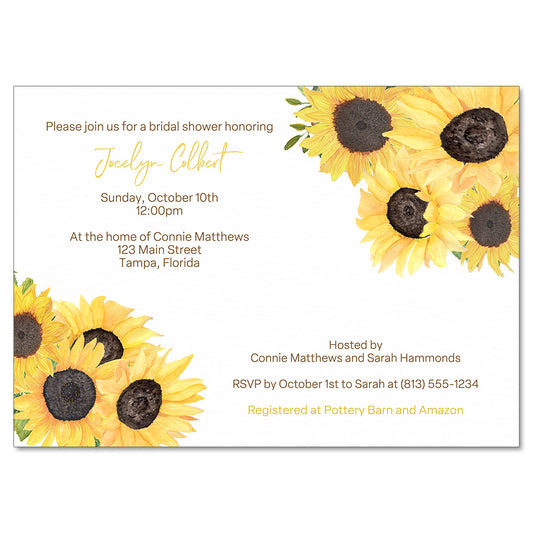 Sunflowers Bridal Shower Invitation