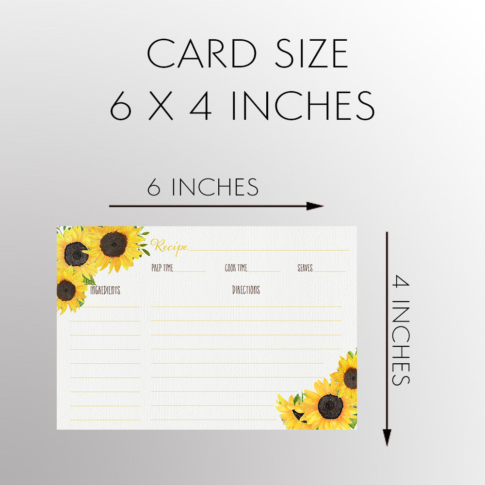 Sunflowers Recipe Card