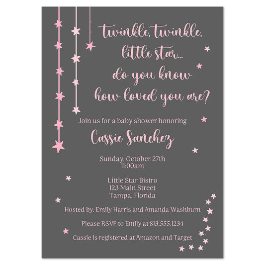Twinkle Star Baby Shower Invitation