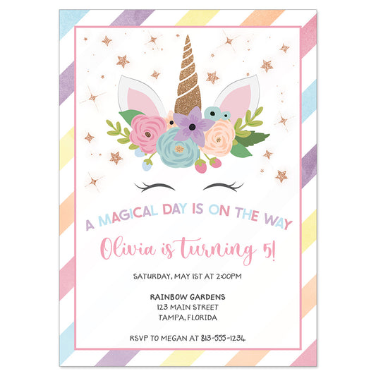 Unicorn Birthday Party Invitation